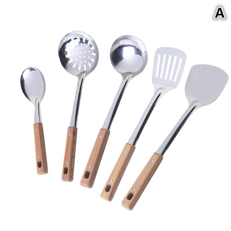 [HGS]Durable Stainless Steel Wok Spatula Long Handle Kitchen Gadgets Kitchen Cooking Utensil Set Rice Spoon Ladle Cooking Tools
