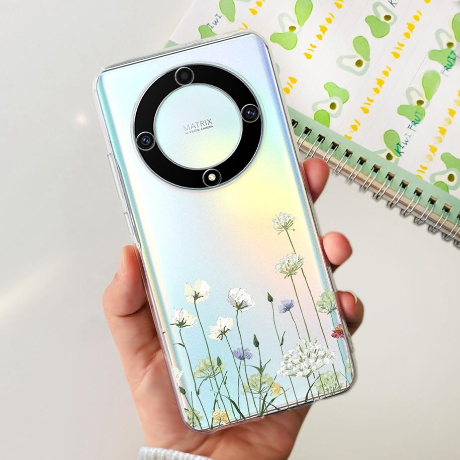 For Honor X9b 5G Case 2023 Fashion Flower Clear Silicone Soft Back Cover For Honor X9a RMO-NX1 Funda HonorX9 X 9 X 9B X 9A Coque