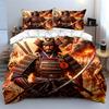 Samurai Armor Themed Three-Piece Set Bedding Set with 1 Duvet Cover 2 Pillowcases Single Double King Queen, Gift