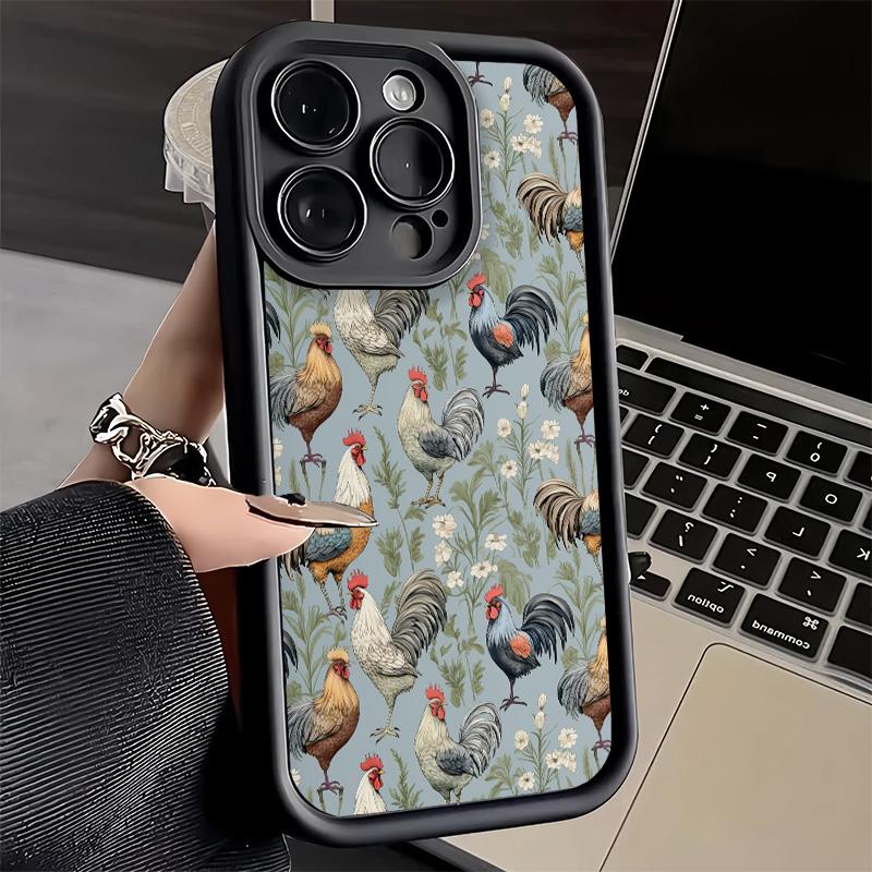 Phone Case for iPhone 17 Air 16E 15 16 Pro Max Chicken Hen Rooster Cover 14 Plus 13 12 Mini Soft Shell Silicone Fundas
