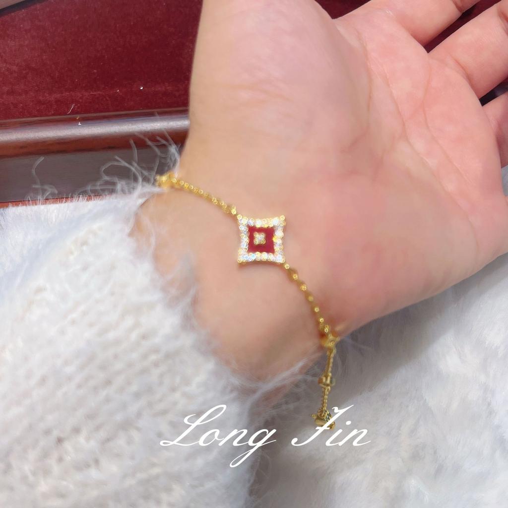 Retro Light Luxury Flash Star Series Red Bracelet Necklace Earrings Star Stacking Live Broadcast Special