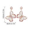 Colorful  Earrings Shining Crystal Jewelry Butterfly Rhinestone Earrings  Banquet