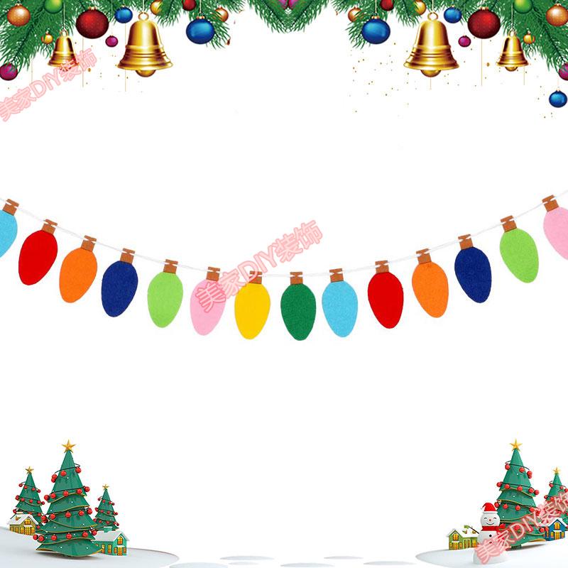 Christmas Theme Jewelry Store Decoration: Felt Garland & Tree Banner for Wall