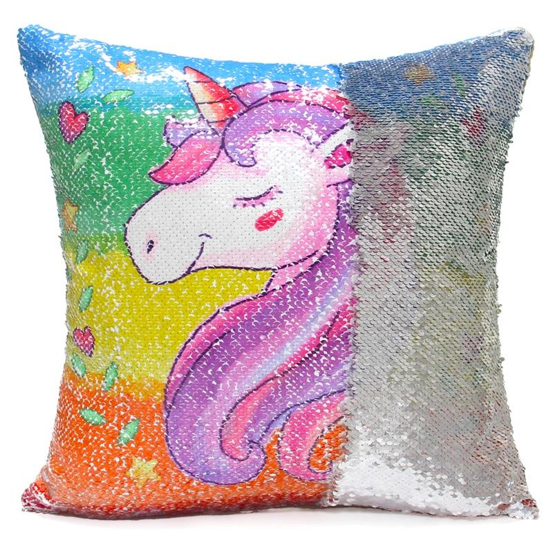 reversible unicorn pillow