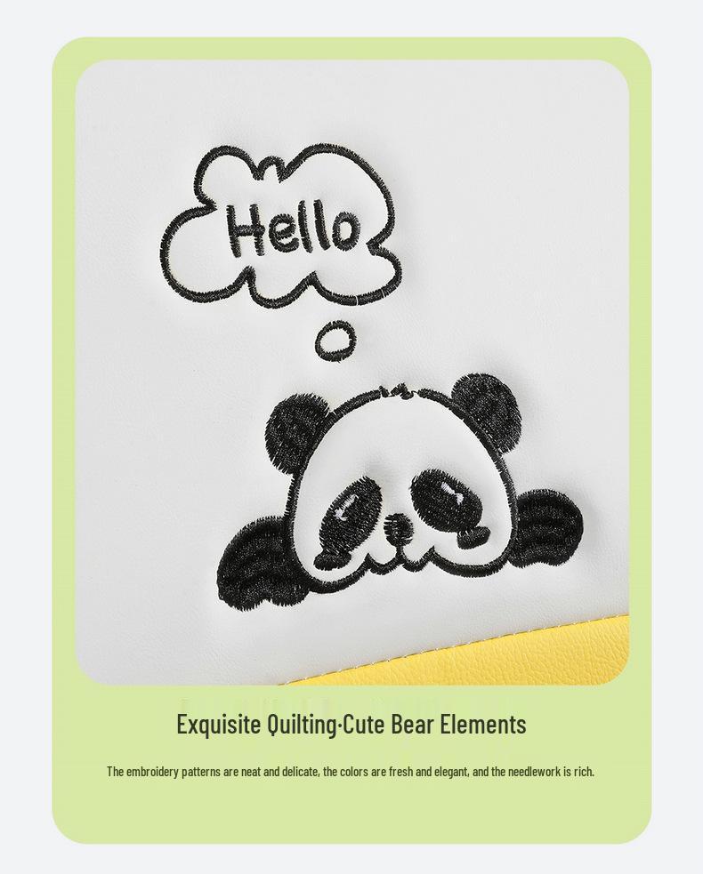 Panda Cartoon Leather Seat Covers for MINI - Full Wrap, All-Season, Cute Design