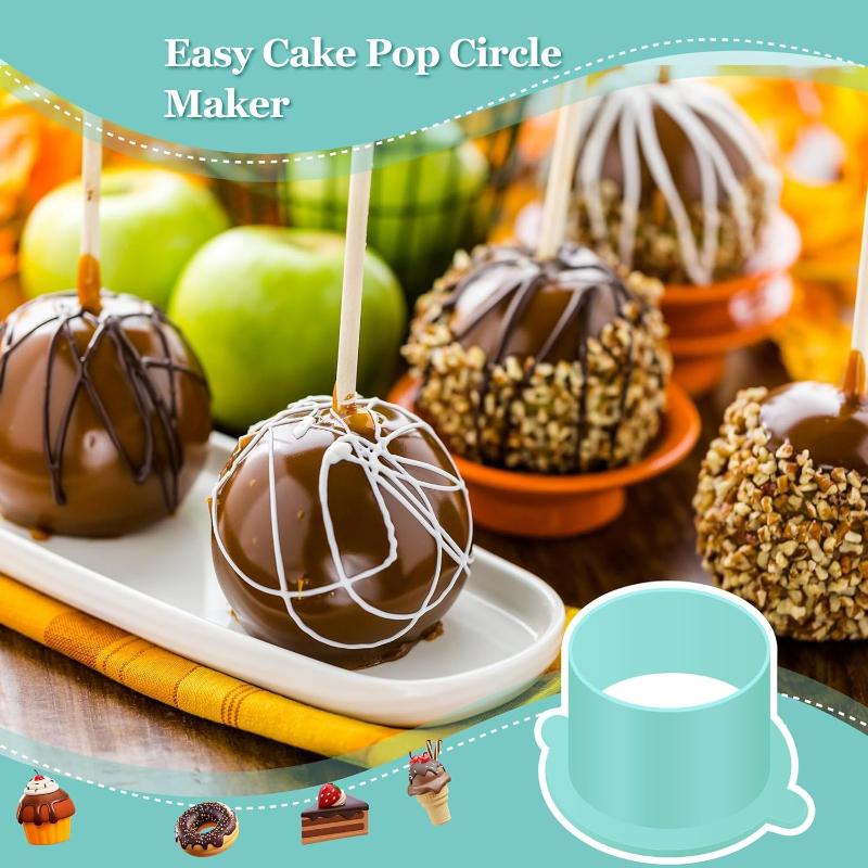 Round Cake Pop Mold Set – Injection Molded Non-3D Circle Cookie Baking Tools Easy Release Biscuit Maker Kit