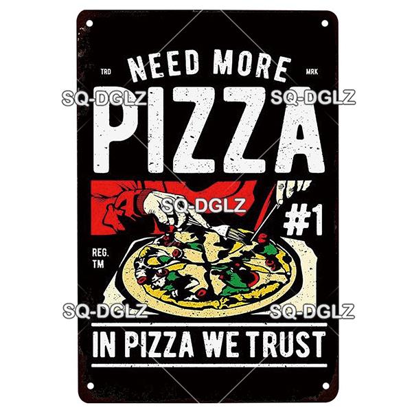 Vintage Metal Tin Sign Pizza Party Wall Decor Retro Kitchen Cafe Bar Home Plaque