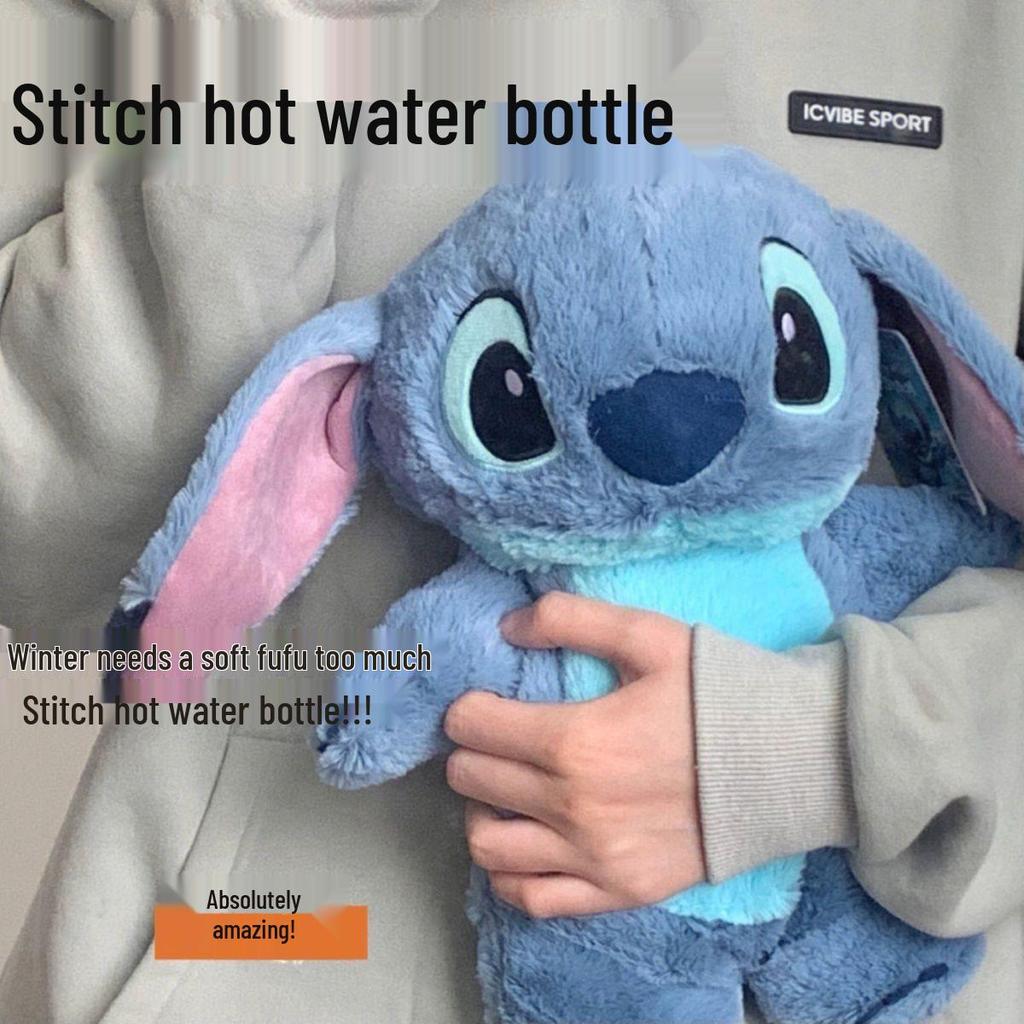 Xiaohongshu Winter Cartoon Stitch Plush Toy Hand Warmer - Cute Water Injection Hot Water Bottle