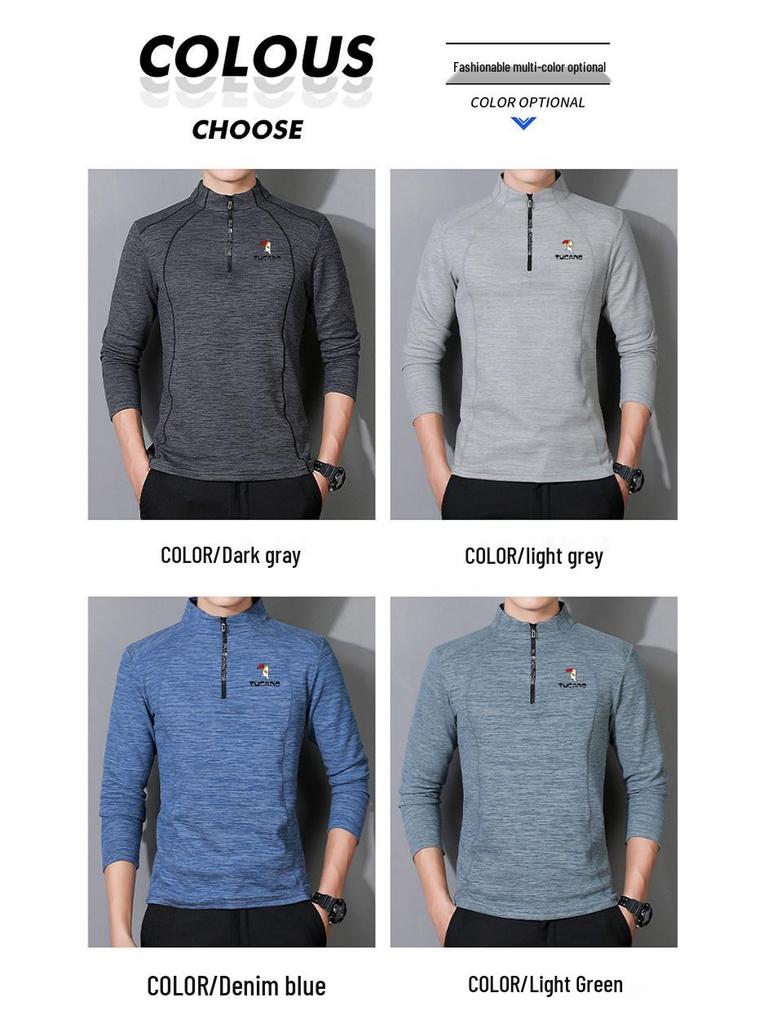 Men's Warm Fleece Pullover Hoodie - Autumn/Winter Outdoor Breathable Velvet Base Layer