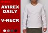 AVIREX Daily Solid Long Sleeve V-Neck T-Shirt/Long Sleeve/6153480-01 White-M