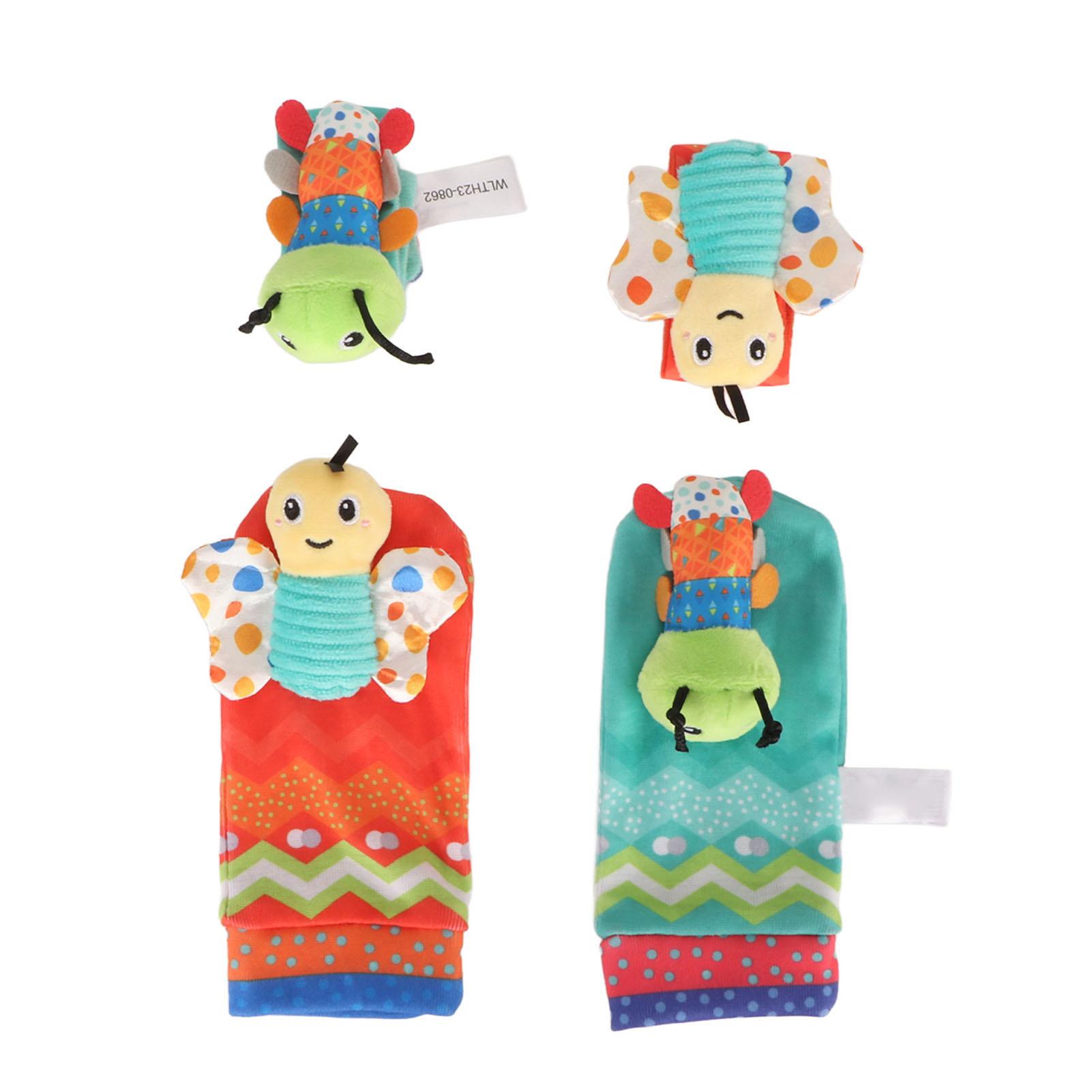 

Набор носков-погремушек на запястье для малышей, мягкие, милые, с мультяшными животными, погремушки для рук и ног для детей от 0 до 1 года Type 1