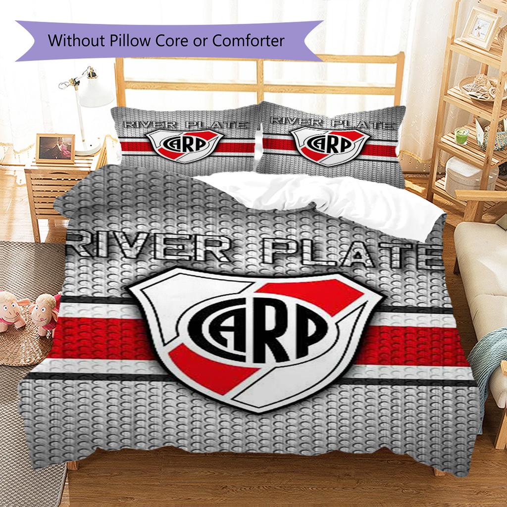 River Plate Pattern Bedding Set Quilt Cover Pillowcase Home Decor Gift (1 * Duvet Cover + 2 * Pillowcase, Without Core)