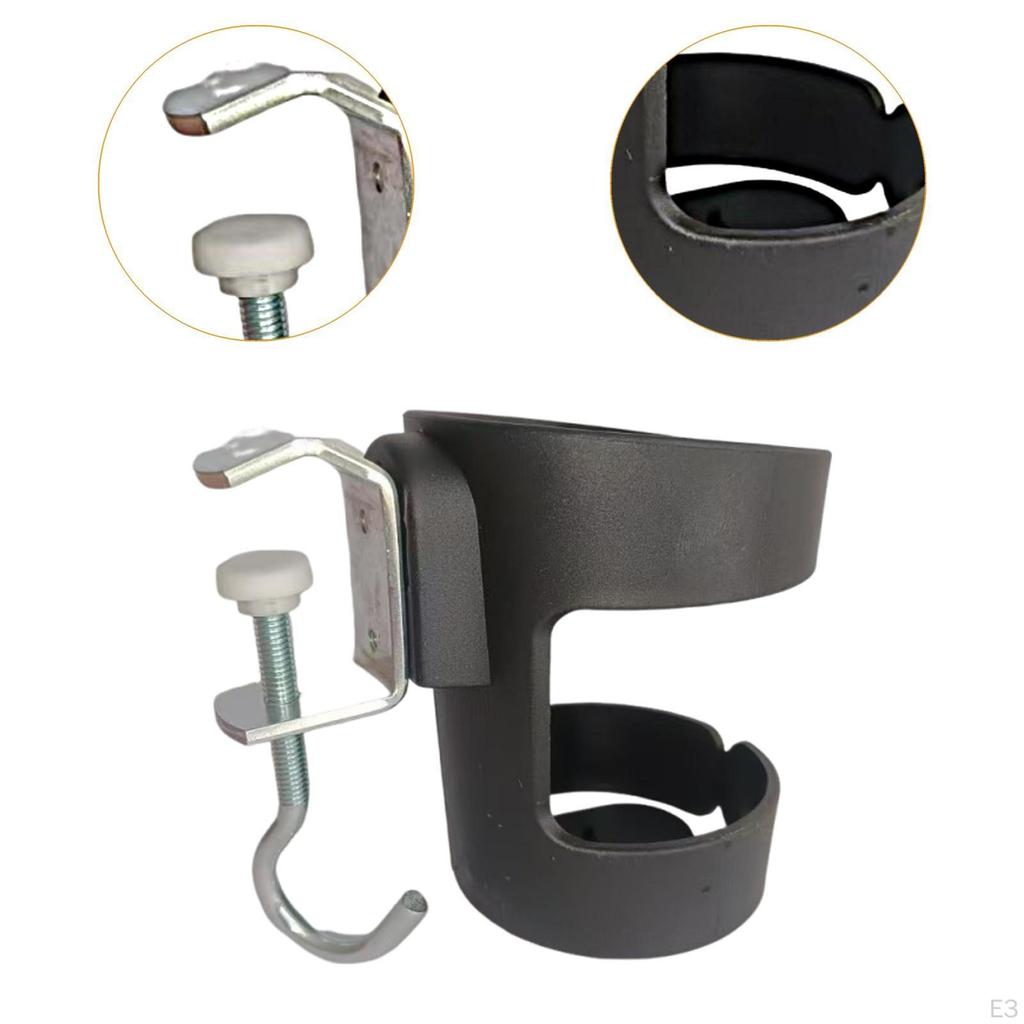 Clamp on Desk and Bed Cup Holder Anti Spill under Table Headset Hanger