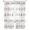 Bird Plaid Flower Yellow Orange Sheer Curtains For Living Room Bedroom Home Decor Kitchen Tulle For Windows Voile Drapes
