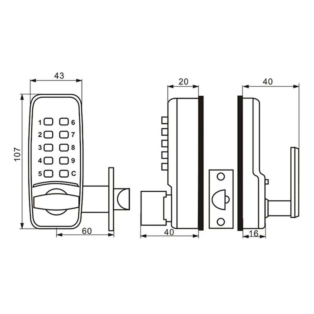 Apartments Homes Hotels Combination Lock Mechanical Long-lasting Reliable Security Versatile Waterproof Zinc Alloy