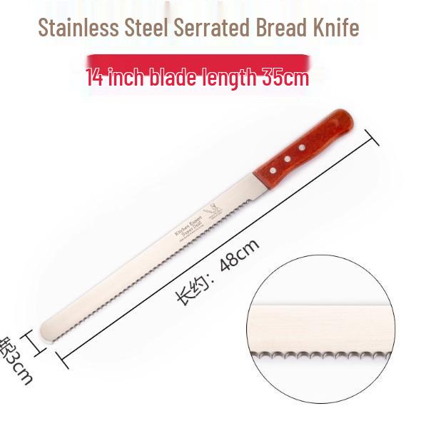 Stainless Steel Serrated Bread & Cake Knife - No Crumbs Slicing