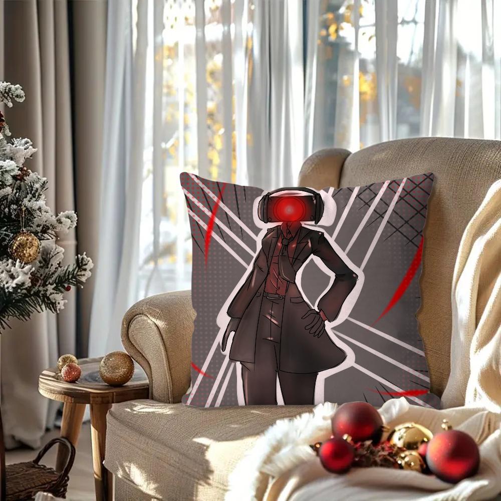 

Skibidi Toilet Animation Pillow Case Square Pillow Bedroom Sofa Leisure Comfort Cushion Car Living Room Home Decoration 40X40 16x16Inch