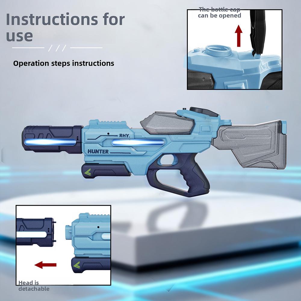 Electric Multi-shot Water Gun with Automatic Function Light Large Capacity Party Outdoor Beach Water Spray Toys for Adults Gifts