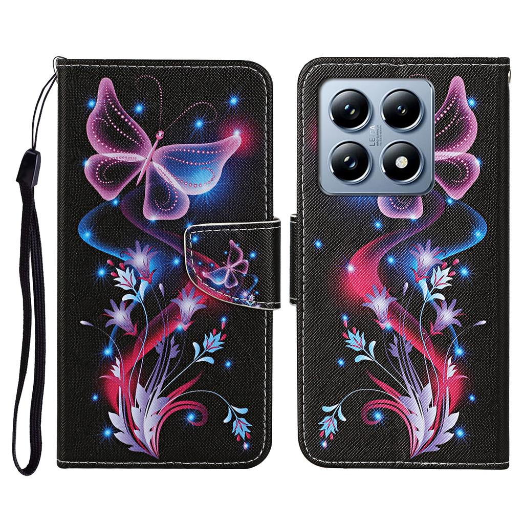 Für Xiaomi 14T Hülle Musterdruck Schutz Leder Folio Handyhülle