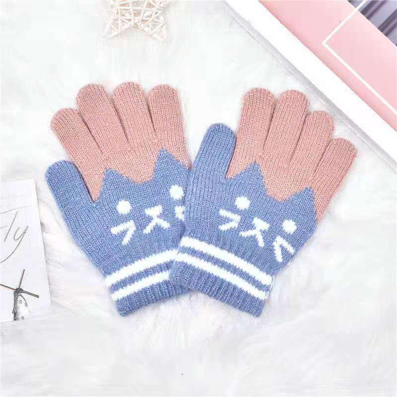 

Зимние теплые перчатки на флисовой подкладке для детей: Вязаные перчатки для защиты от холода для детсадовцев и учеников начальной школы Small