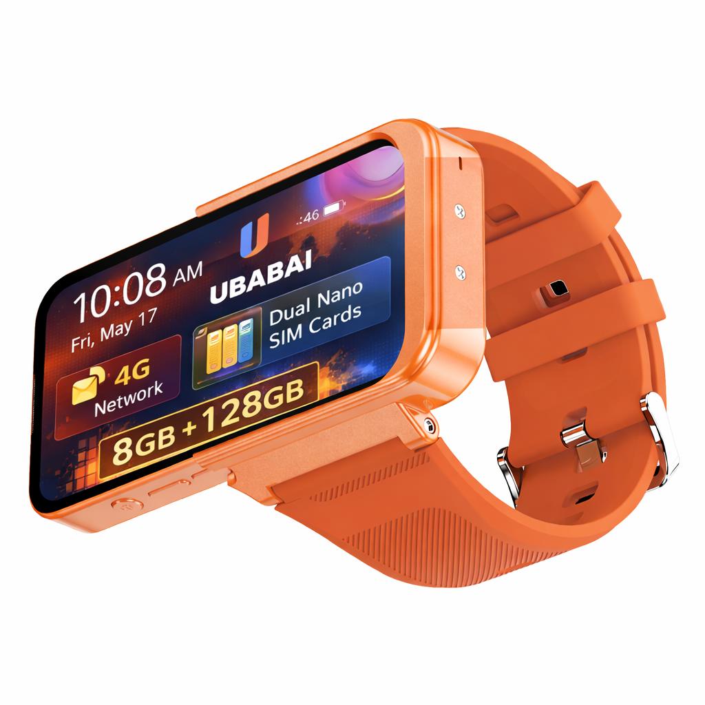 4G Smart Watch Phone UBABAI Android 12 4G Dual SIM 8GB+256GB WIFI GPS