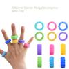 6Pcs Stress Relief Sensory Toy Silicone Anxiety Rings High Quality Fidget Ring  Kids
