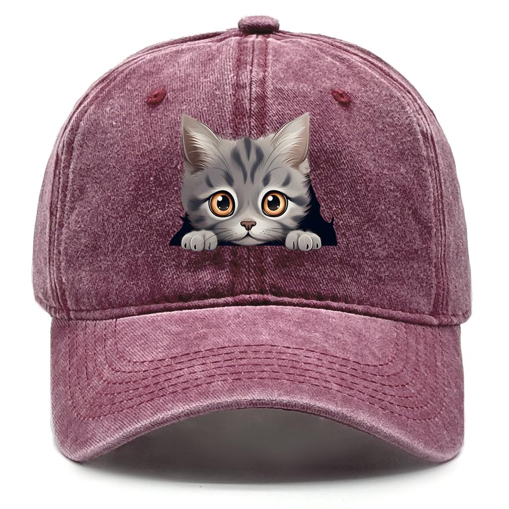 Cute Cat Print Snapback Sun Hat Cat Avatar Woman's Cap Cozy Adjustable Strap Baseball Hat Perfect For Outdoor Accessory