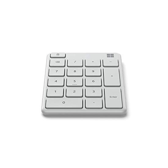 Microsoft Number Pad Wireless Slim Numeric Keypad with Customizable Supports 3 Bluetooth Compatible with Windows Surface 23O-00018 Keys, Devices,