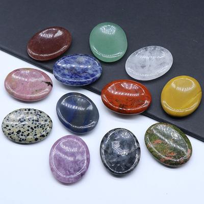 Worry Stone for Anxiety Natural Rose Quartz Amethyst Healing Crystals Massage Thumb Palm Stones Meditation Reiki Therapy Relief