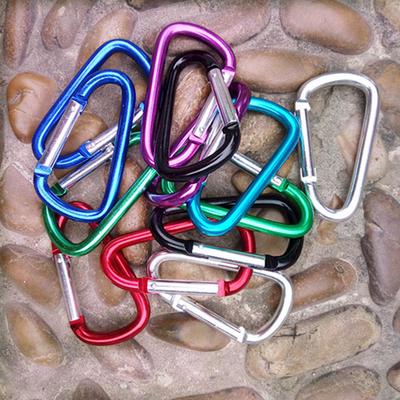 Portachiavi da campeggio con moschettone a D con moschettone in alluminio da 5 pezzi