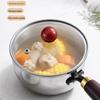 Stainless Steel Multi-Purpose Pot with Lid & Wooden Handle for Soup, Milk, and Baby Porridge
