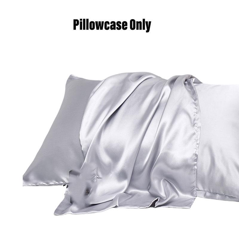 Luxurious Silk-like Pillowcase For Double Bed Soft Pillow Cover Polyester Fiber Fabric Simplicity Design 51*137cm/20*54in