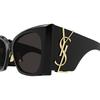 Saint Laurent Buchstabenlogo Metallnasenpads Unregelmäßiges Gestell Sonnenbrille Damen Sonnenbrille Schwarz SLM119F-BLAZE001