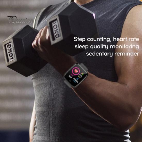 D20 Kompatybilny z Bluetooth Zegarek Smartwatch Zasilany Akumulatorowo Kalorie Tętno Monitor Snu