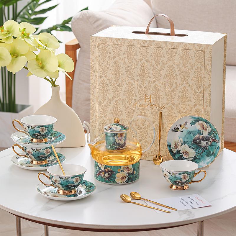 Coffee Cup, High-End Exquisite Bone China Glass Pot, Flower Cup, Housewarming Gift For Girlfriends, Hand Gift, Tea Set