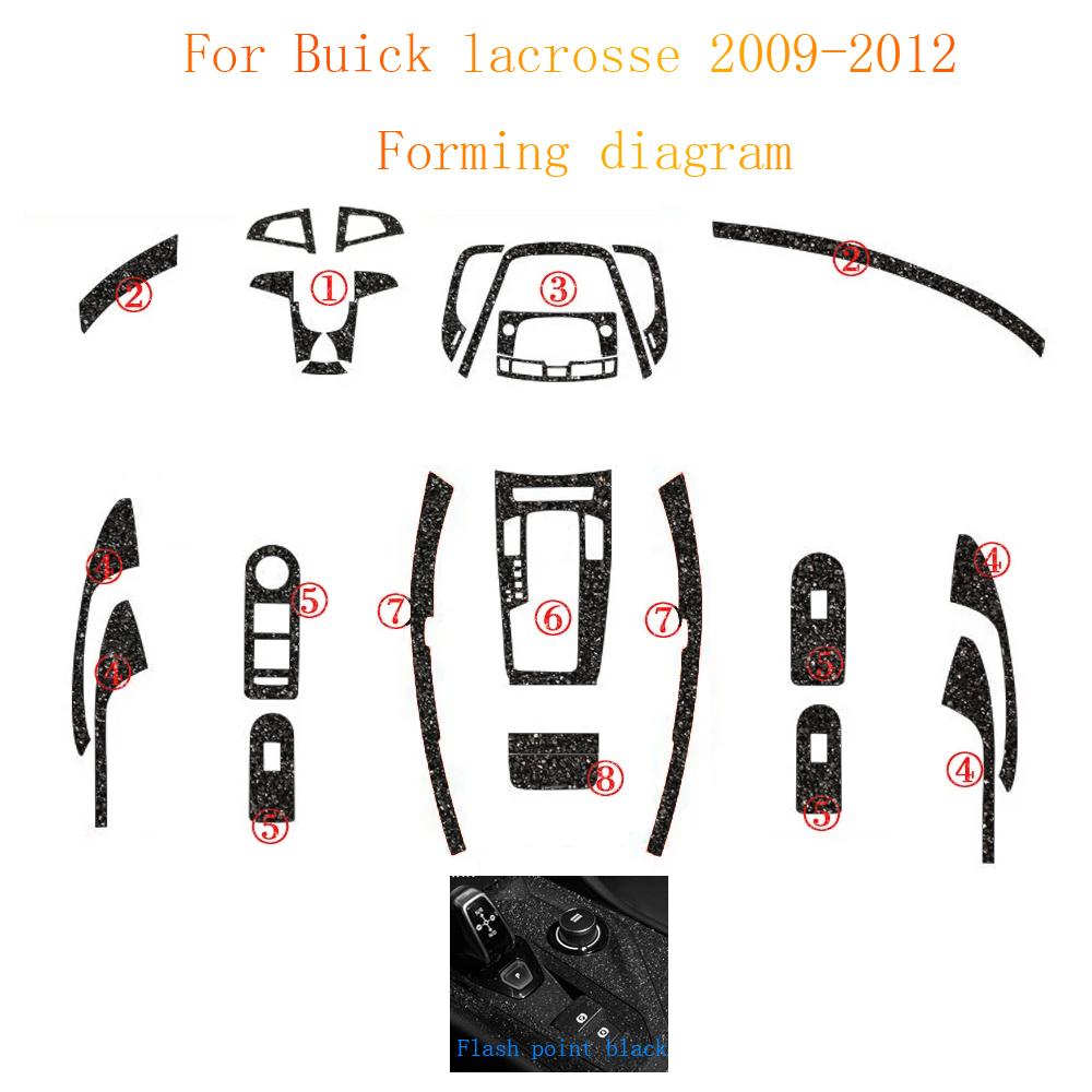 For Buick lacrosse 2009-2012 Interior Central Control Panel Door Handle Carbon Fiber Stickers Decals Car styling Accessorie