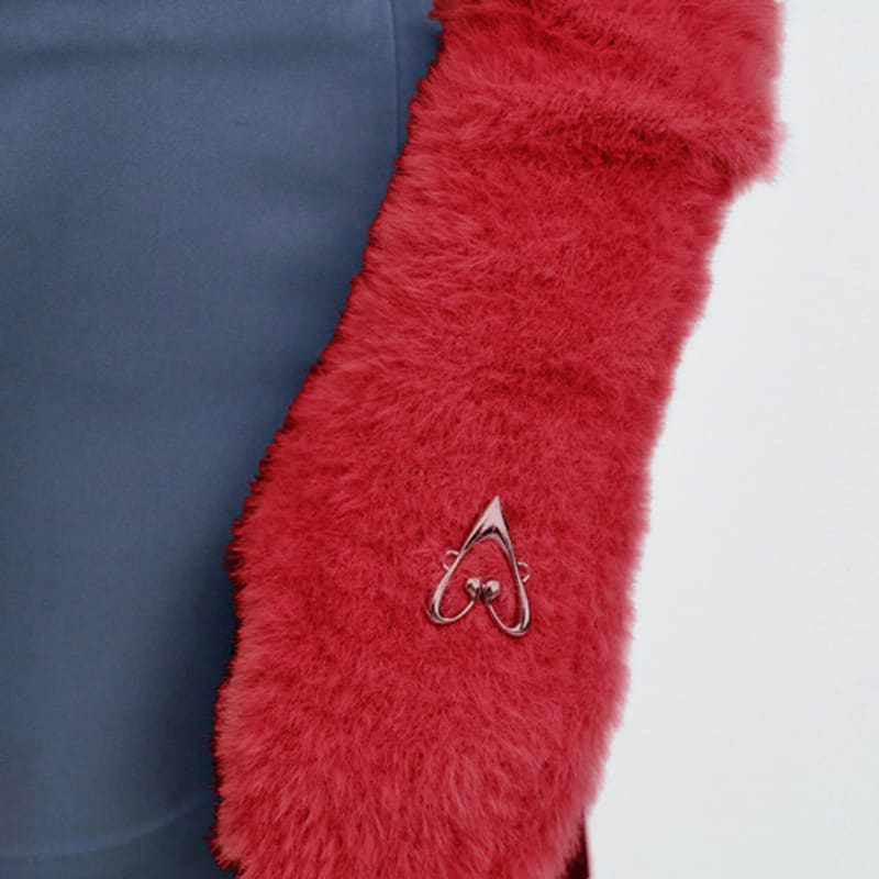 

KIMZISU Металлический логотип Меховая грелка для рук _ КРАСНАЯ RED_OS