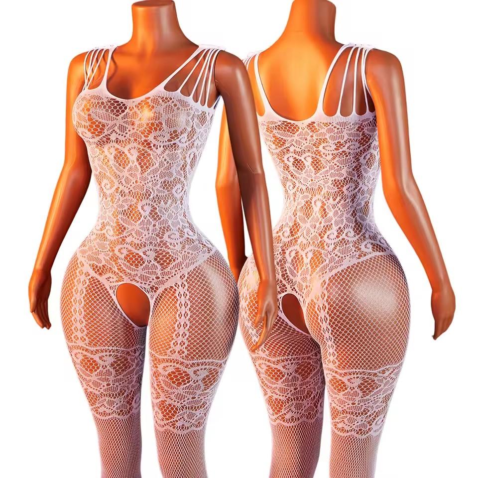 Babydolls Sexy Adult Open Crotch Body Stockings Female Black Women Fishnet Lingerie Underwear Transparent Bodysuit Costumes