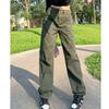 2022 herbst Fashion zipper Baggy Cargo Hosen Frauen hohe taille Sweatpant Hosen Vintage Straße Taschen Breite Bein Gerade Jeans