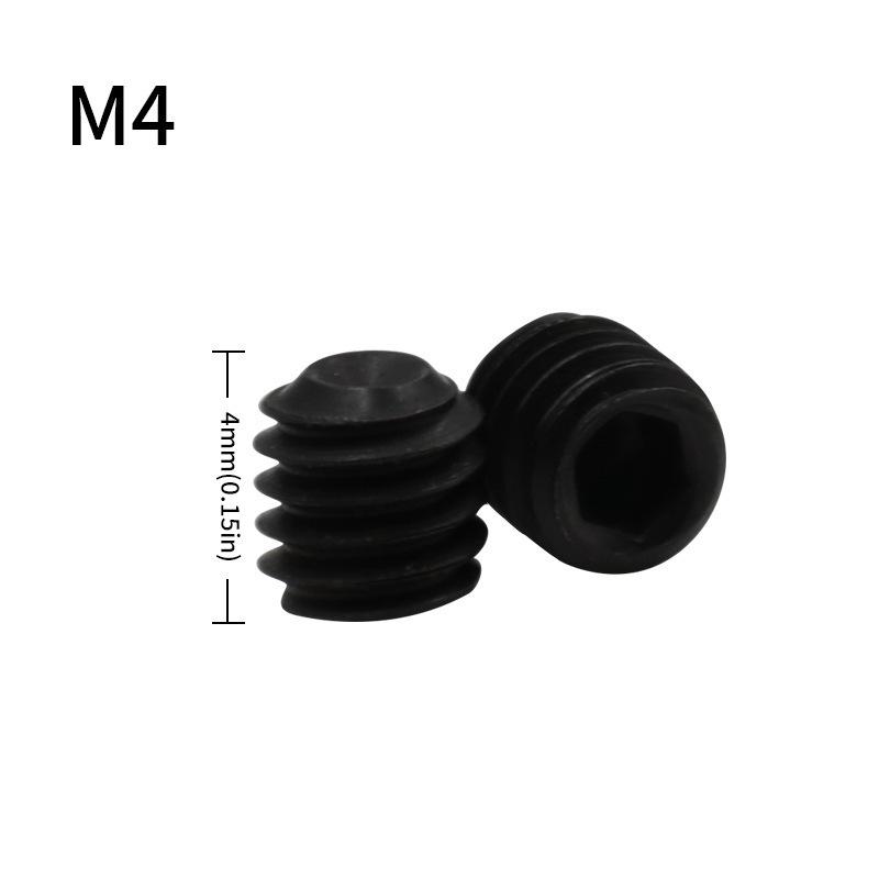 Kimmy Carbon Steel Headless Set Screw, Hex Socket, M3/M4/M5, Smooth Thread for Uniform Force Bearing.