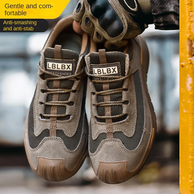 Pracovní obuv Kožená Prodyšná Proti nárazu Proti propíchnutí Módní Pracovní obuv Obuv na staveniště