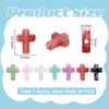 210Pcs 7 Colors Acrylic Beads, Imitation Gemstone, Cross, Mixed Color, 15.5x12x4.5mm, Hole: 2mm, 30pcs/color