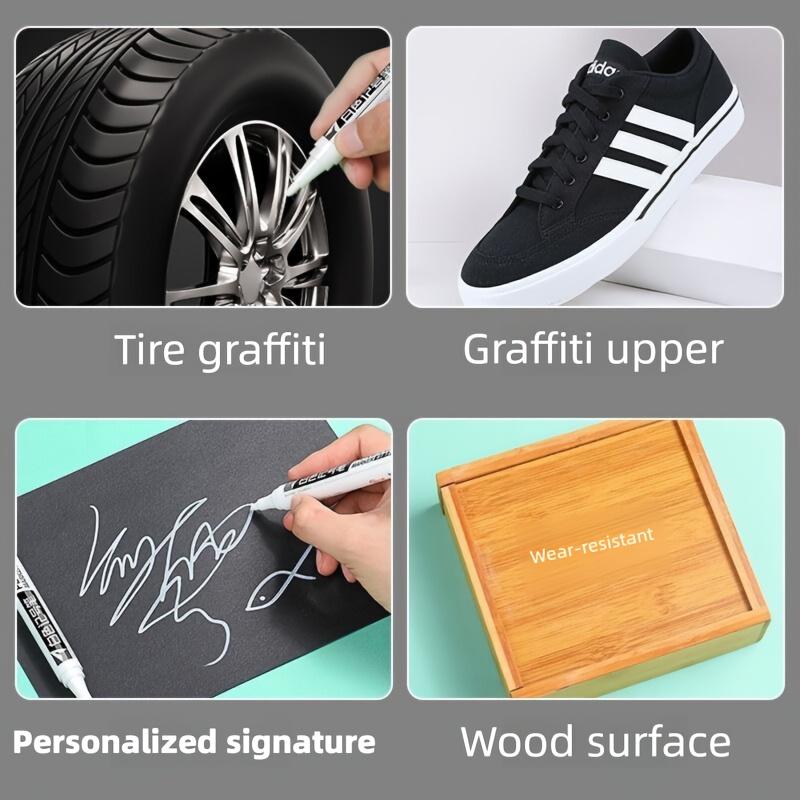 4/13Pcs White Marker Pens 1.0mm Oily Waterproof Paint Pen DIY Graffiti Sketching Markers Stationery