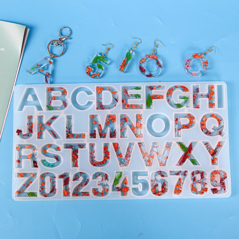 Reusable 26 Letter Mold A-Z Number Keychain Silicone Mold Handmade Alphabet Mold  DIY Crafts