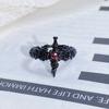 Dark Series Personality Trendy Cool Love Open Ring Irregular Inlaid Zircon Punk Retro High Sense Ring Woman