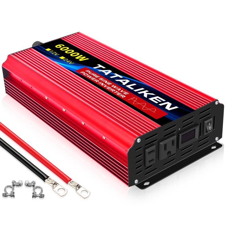 US Socket 12V To AC 110V 60HZ Pure Sine Wave Inverter Car Power 1600W/2200W/3000W Voltage Portable Converter with LED