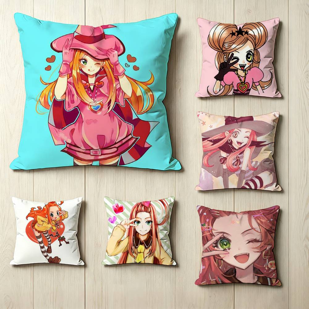 S-Sugar Sugar Rune Comic C-Chocola Meille Square Double-Sided printed Pillow Case Bedroom Bedside Pillow Sofa Cushion Cover