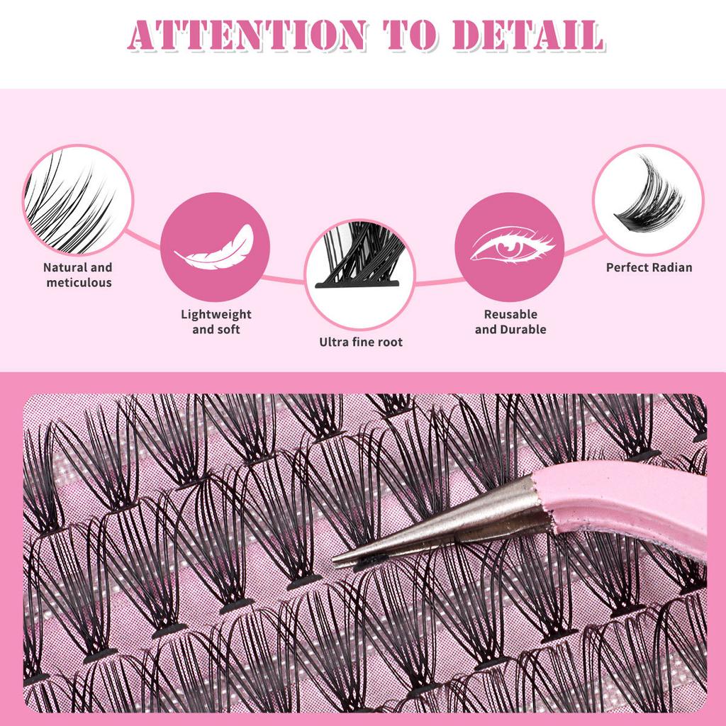 Diy Segmented Messy Exaggerated 8-18Mm Large Capacity D Roll Eyelashes Eyelash Set
