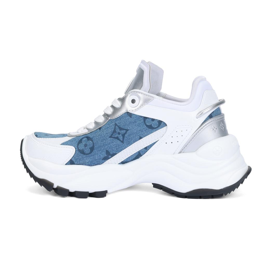 Louis Vuitton Run 55 Sneakers 'Denim Monogram Silver' Women's 1ABHQJ