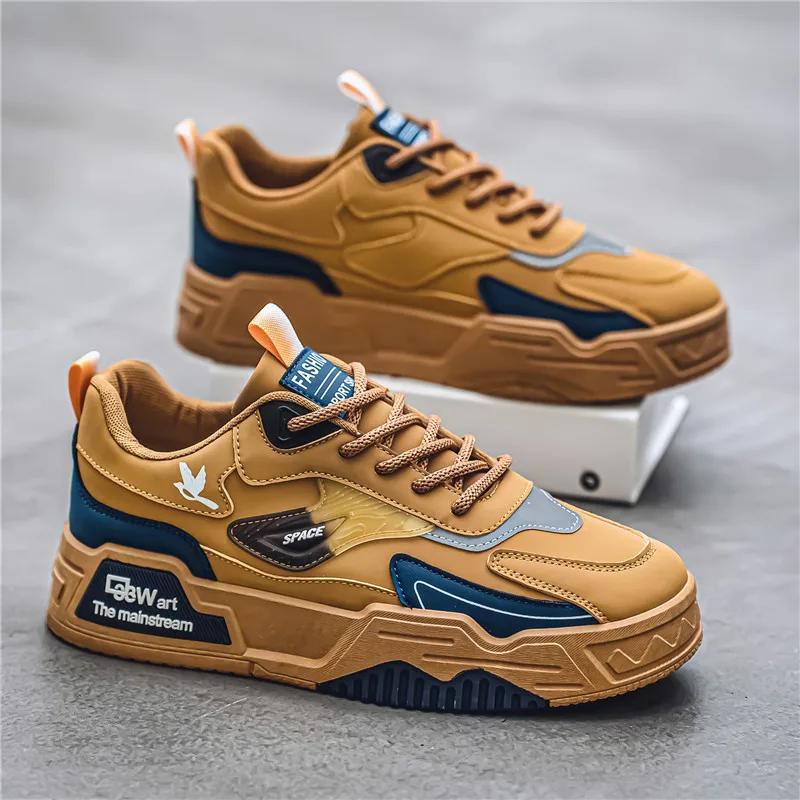 Fashion New Casual Sports Shoes Men's Leather Low-Top Fashion Trend Easiest for Match Running Shoes Men's Outdoor Sports